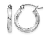 Extra Small Twisted Hoop Earrings in Sterling Silver 1/2 Inch (2.5mm)